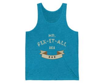 MR.FIX IT Dad Tank, Dad Gift Tank, Gay Tank Top, Dad Tank, Super Hero Birthday, Best Dad Ever, Patriotic Top, Fit It Dad Unisex Jersey Tank