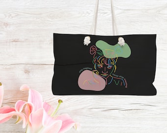 ARTIST BAG: WEEKENDER Bag, Project Bag, Everyday Bag, Makeup Artist, Overnight Bag, Cross Body Bag, Cute Motivational Project Girl Print Bag
