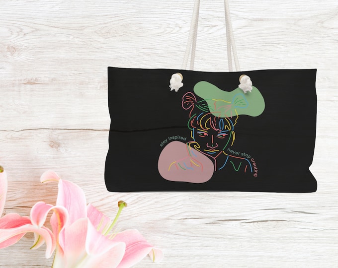 ARTIST BAG: WEEKENDER Bag, Project Bag, Everyday Bag, Makeup Artist, Overnight Bag, Cross Body Bag, Cute Motivational Project Girl Print Bag