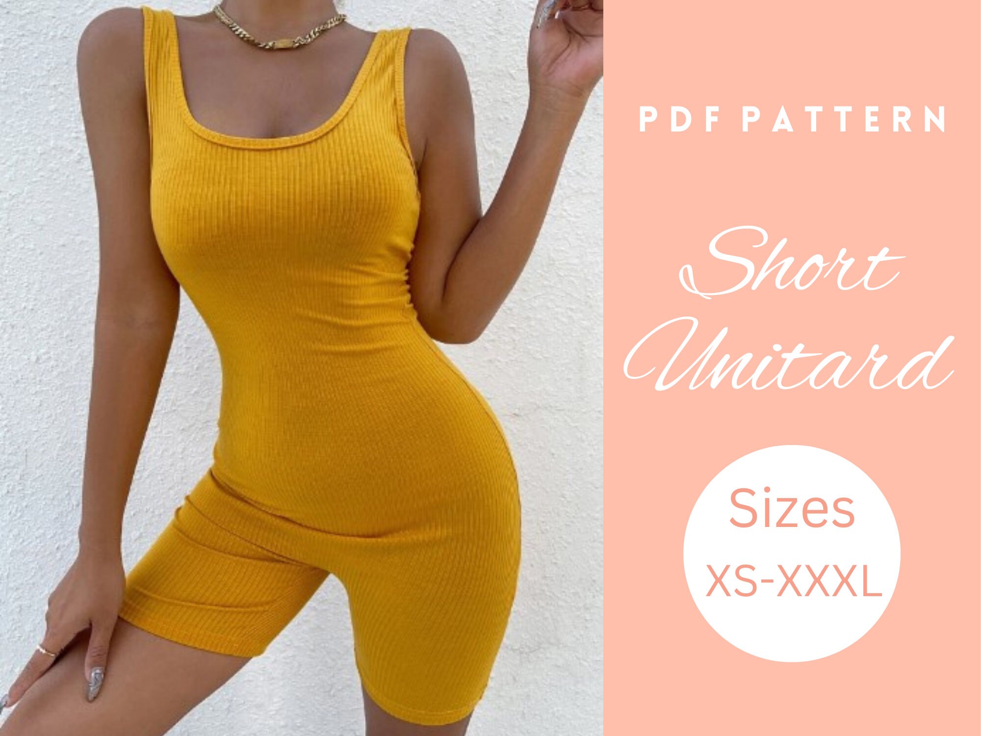 Bodycon Short Unitard Sewing Pattern, Unitard Leggings Sewing Pattern ...