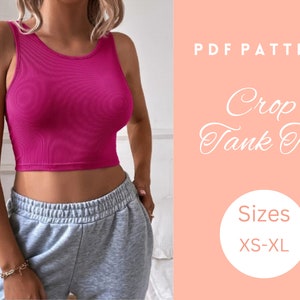 Crop Tank Top Sewing Pattern, Tank Top Sewing Pattern, PDF Download, Easy Instructions Sewing Pattern