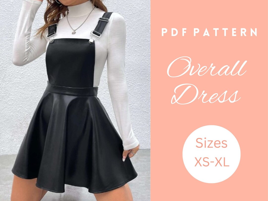 Overall Dress Sewing Pattern, Bib Overall Dress Sewing Pattern, Women's