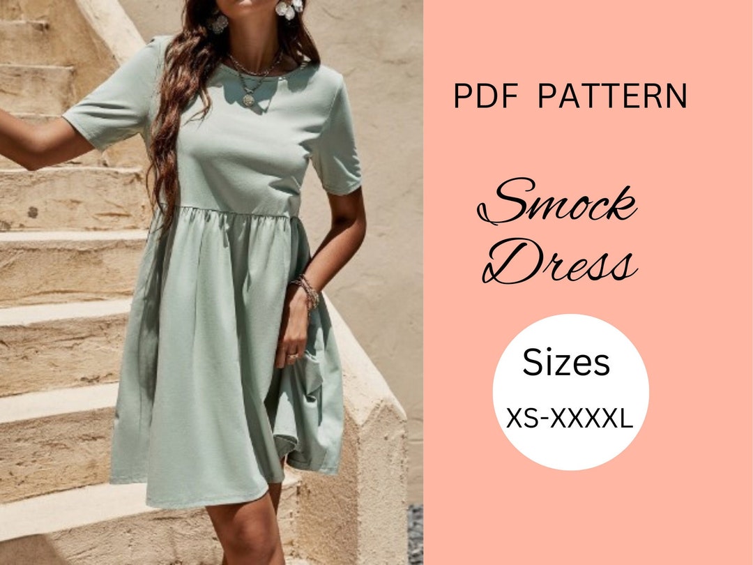 Smock Dress Sewing Pattern Dress Sewing Pattern Smock Etsy