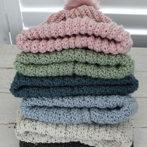 Faux Fur Pompom Crochet Hat