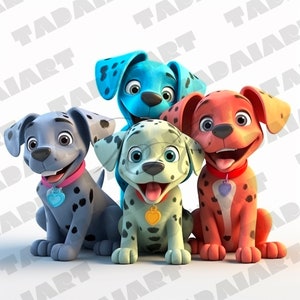 Puppies Clipart | PNG File | Transparent Background | Kids Room Decor | Digital Download | Wall Art