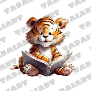 Baby Tiger PNG | Watercolor Clip Art | Digital Download | Kid's Room Art | Nursery Art | Transparent Background
