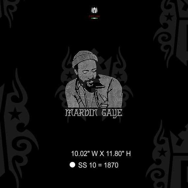 Marvin Gaye Portrait Rhinestone Template | Digital Download SVG | Design File