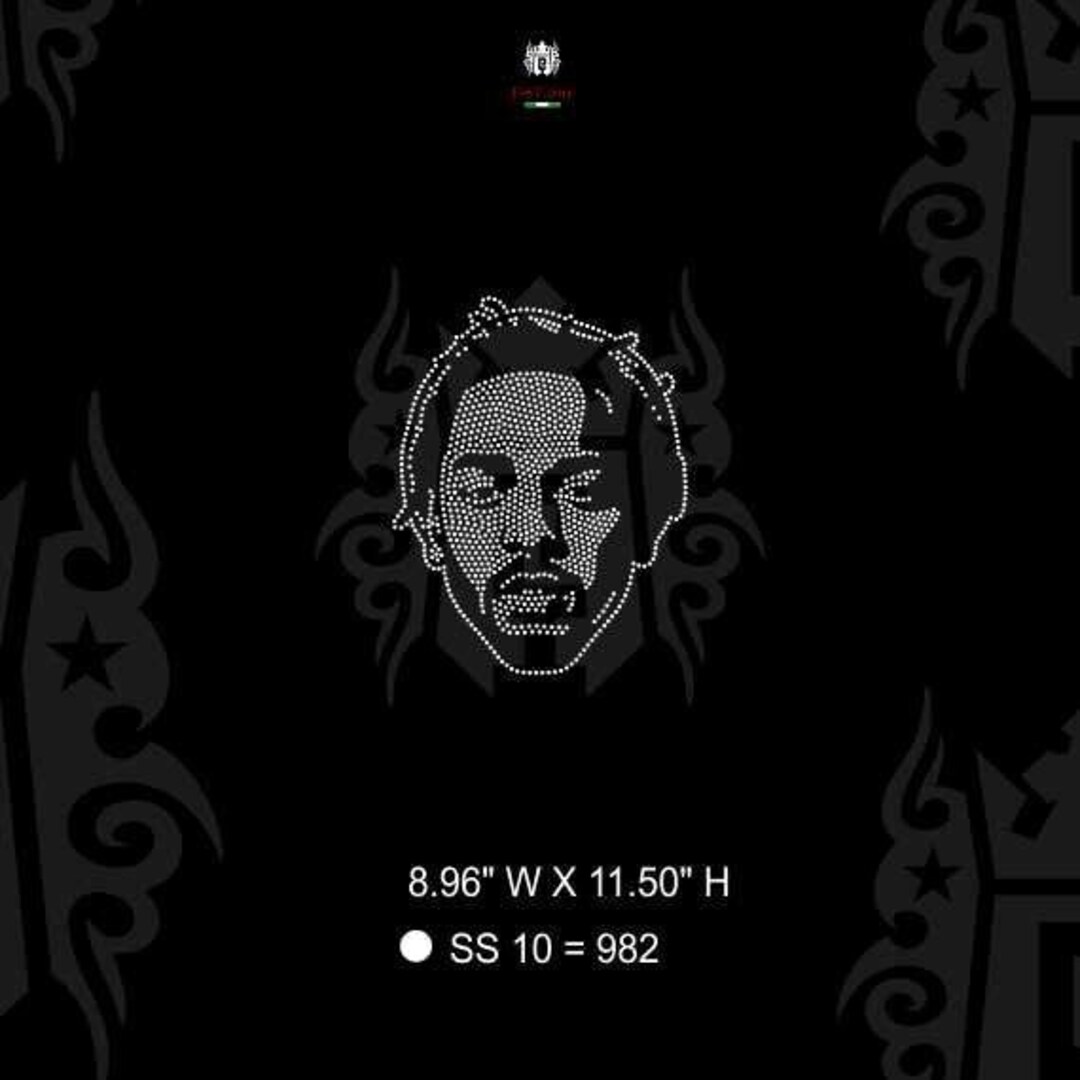 Kendrick Lamar Portrait Rhinestone Template Digital Download SVG - Etsy
