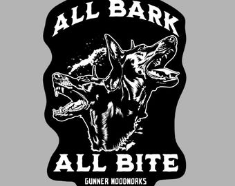Police K9 Sticker - Funny Working Dog Sticker - K9 Handler Gift -  Law Enforcement Gift - K9 Decals - All Bark All Bite