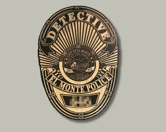 Personalized Wooden Police Badge gift - Police Retirement promotion gift- Custom wood badge patch - Law Enforcement Gifts - Detective Gift