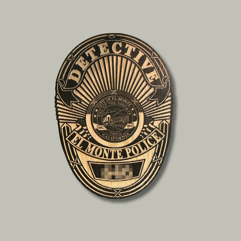 Personalized Wooden Police Badge Gift Police Retirement Promotion Gift ...