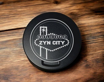 Sin City metal zyn can, zyn tin, custom snus container, tobacco can, dip can, gift for nicotine  pouches