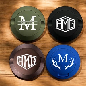 Custom Engraved Metal Can Tin for Nicotine Pouches  - Personalized Colored Cans with Monograms, Initials, Letters, Names, or Custom Text