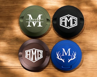Custom Engraved Metal Can Tin for Nicotine Pouches  - Personalized Colored Cans with Monograms, Initials, Letters, Names, or Custom Text