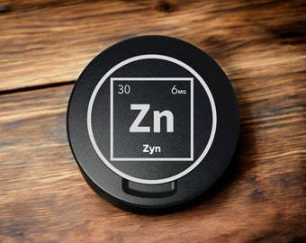 Zyn Periodic Table metal zyn can, zyn tin, custom snus container, tobacco, dip , gift for nicotine pouches
