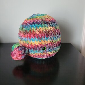 Crocheted Rainbow Whale