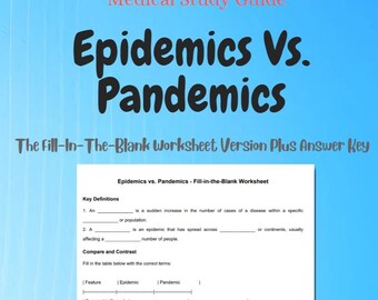 Epidemics Vs. Pandemics Study Guide | Fill-In-The-Blank Worksheet | Answer Key Provided |  Printable Cheat Sheet |  Digital Download