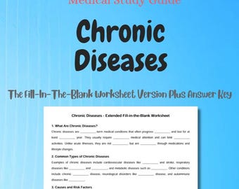 Chronic Diseases Study Guide | Fill-In-The-Blank Worksheet w/ Answer Key | Printable Cheat Sheet | Digital Download