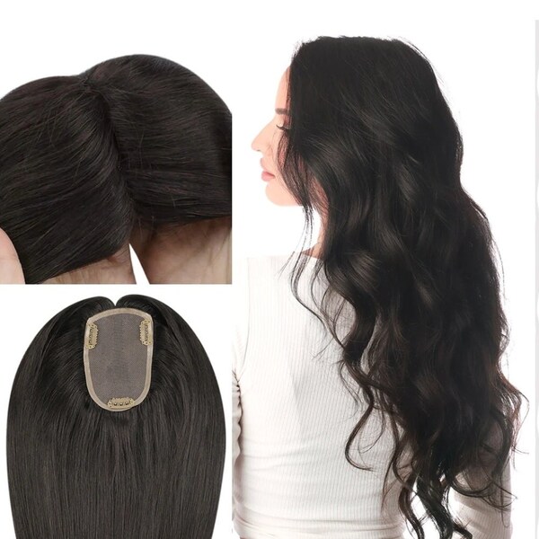 Human Hair Topper Piece For Women With Hair Loss