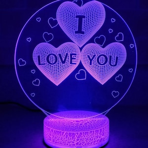 I Love You 3D Night Light Multi Color Changing Lamp For Children Kids Best Gifts
