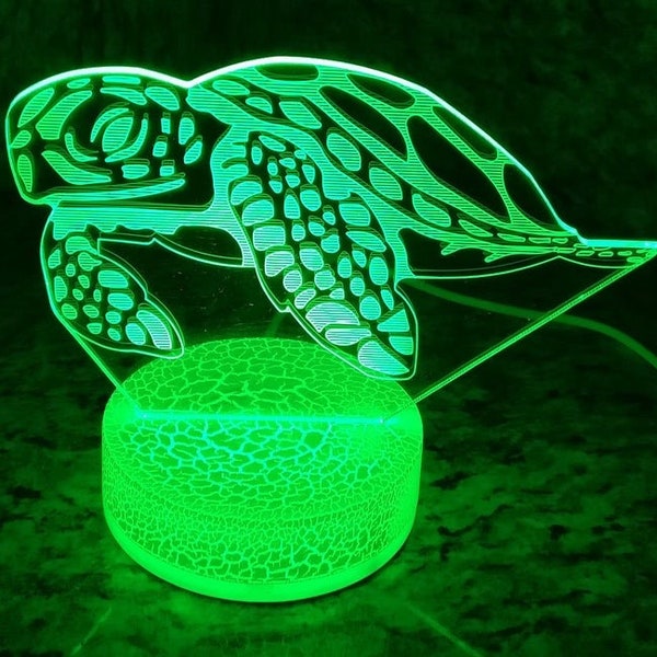 Sea Turtle 3D Night Light Multi Color Changing Lamp For Children Kids Best Gifts