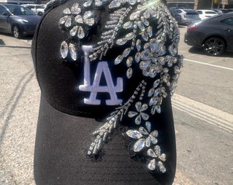 Custom Rhinestone LA Hat: Sparkle Baseball Cap - Etsy display picture 1