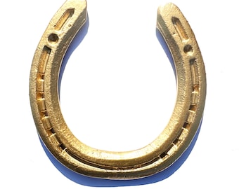 Lucky Golden Horseshoe | Real Used Horseshoe- Straight From Farrier. Perfect for weddings, anniversaries or to hang up! Rustic and authentic