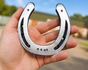 XS Shetland Pony Horseshoe - Personalised Wedding Horseshoe - Lightweight Lucky Wedding Gift for Bride Engraved
