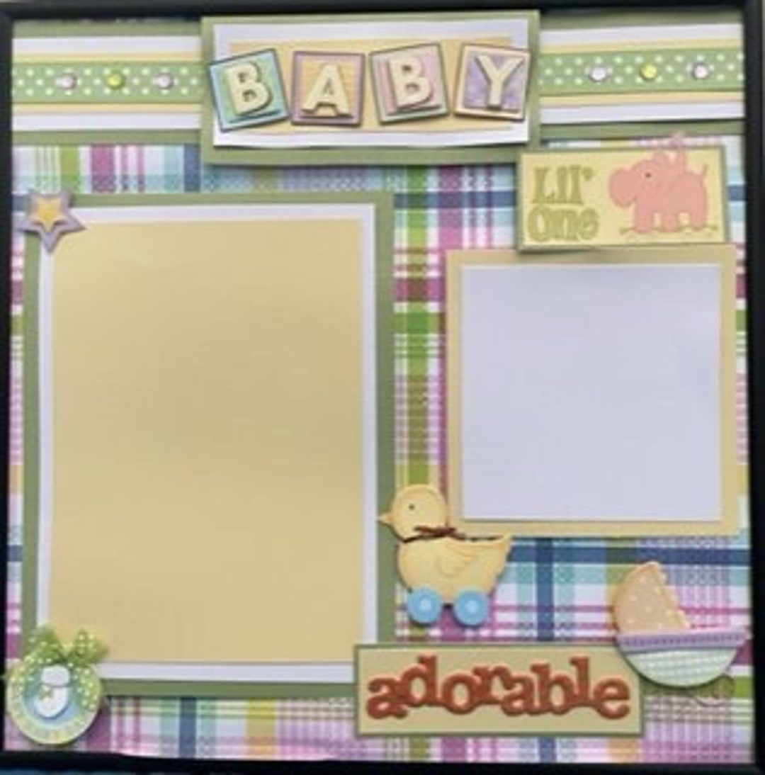 Baby Themed 8.5 X 11 Cardstock Scrapbook Accents 