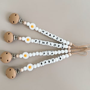 Personalised Daisy Dummy Chain Pacifier Chain Dummy Holder Personalised Dummy Chain zdjęcie 8