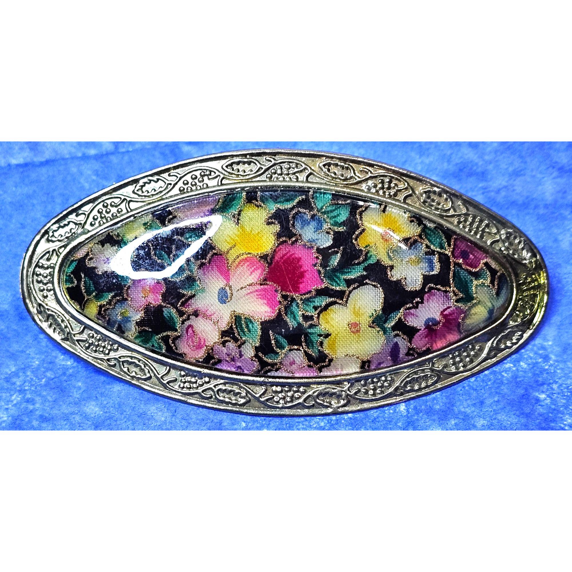 Vintage Floral Enameled Beaded Hair Clip Enamel Flower Hair - Etsy main image 2