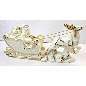 ミカサ ファインポーセリン サンタのそりとトナカイの置物 クリスマス