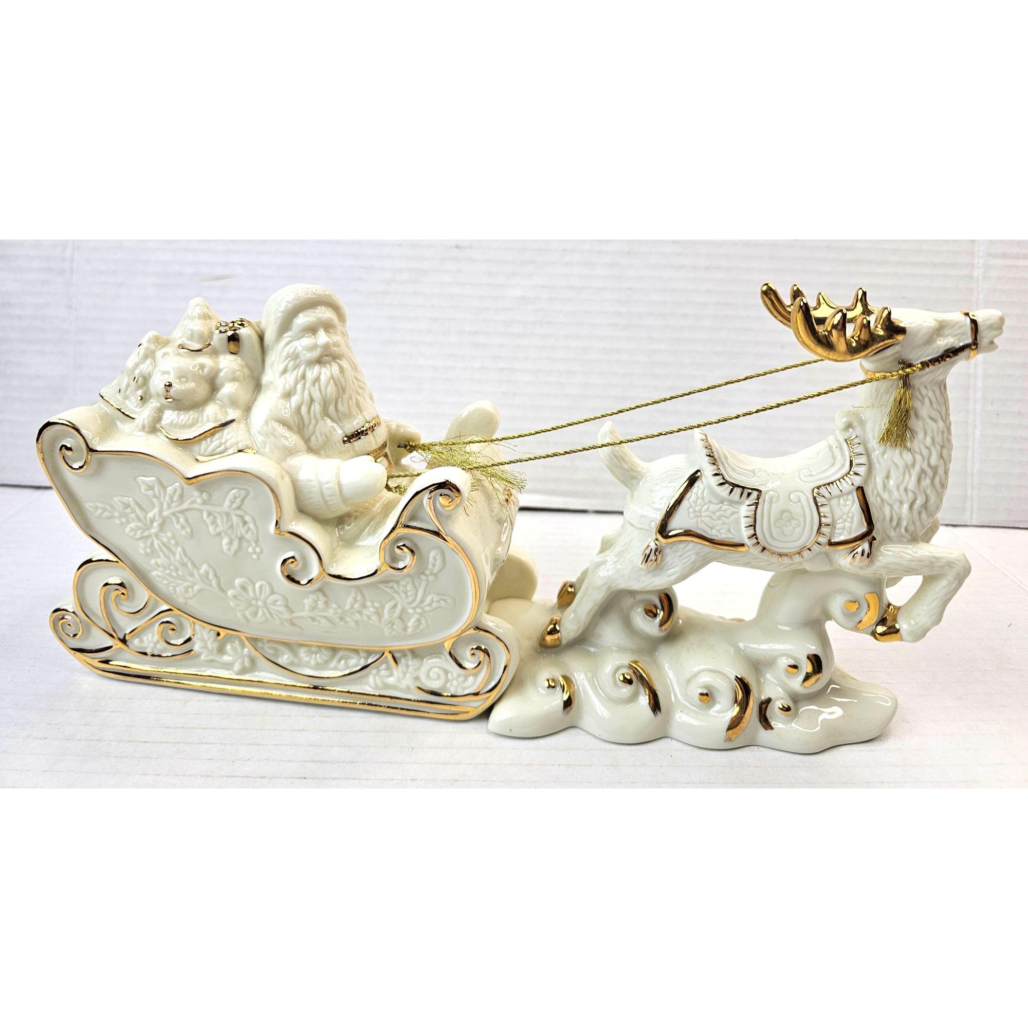 ミカサ ファインポーセリン サンタのそりとトナカイの置物 クリスマス
