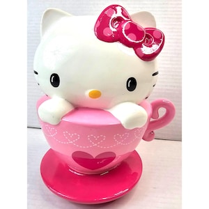 2015 Hello Kitty Ceramic Coin Bank In Teacup Shape