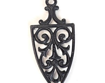 Vintage Cast Iron Trivet Stand with Scrollwork