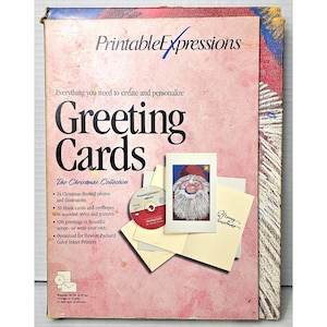1998 Neue Open Box Druckbare Ausdrücke Weihnachtsgrüße Karten Kit mit CD
