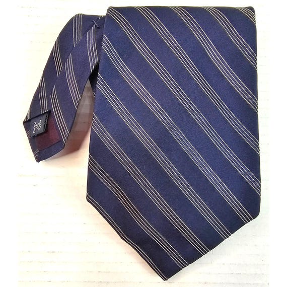 Ralph Lauren Silk Repp Tie: Navy Blue Striped, Neiman Marcus