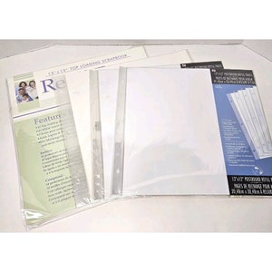 3 paquetes nuevos, 1 paquete parcial de protectores de páginas de repuesto para álbumes de recortes, 12 x 12