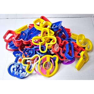 Colorful Plastic Cookie Cutters Lot Of 60 With Animal Letters Geometric Shapes