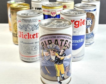 Lot of 10 Vintage Beer Can Collection - Iron City Picketts Burgermeister & More