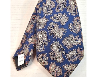 Vintage Clubfellow Blue Paisley 100% Silk Mens Tie