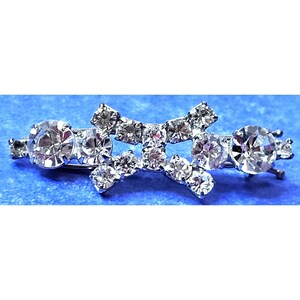 Barrette à cheveux vintage avec strass argentés pour la mariée