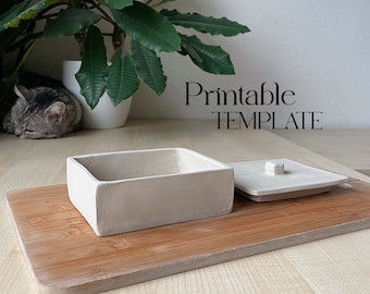 Lidded Jar Slab Building Template: DIY Pottery Pot (PDF Pattern)