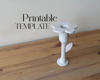 Flower Candle Holder Template: DIY Ceramics (PDF Pattern)