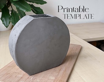 Moon Vase Template | Ceramics Tools | Slab Building Vessel | Easy DIY Ceramic Vase | Pottery Templates for Slab Building Tutorial