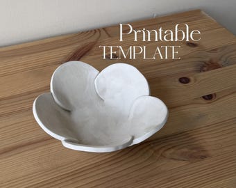 Slab Building Flower Bowl Template: DIY Ceramic Tableware (PDF Pattern)