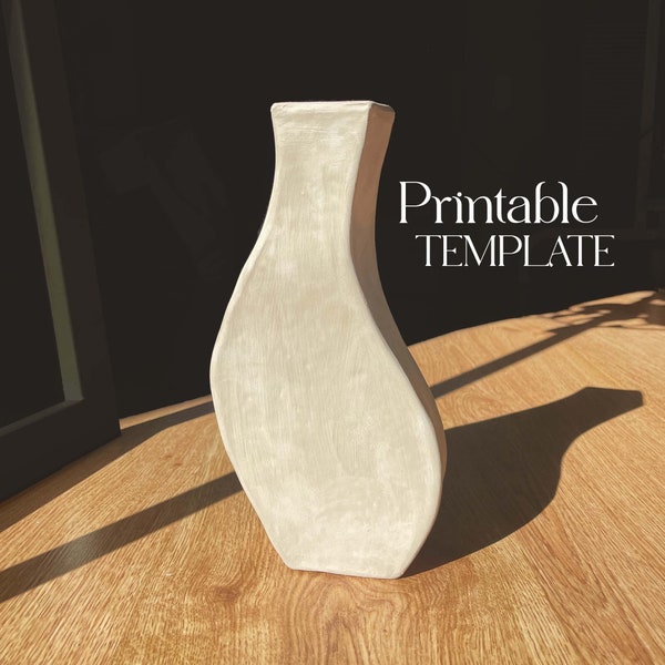 Modèle de vase en poterie | Outils pour la céramique | Navire de construction en dalles | Vase en céramique bricolage facile | Modèles de poterie pour le didacticiel de construction de dalles