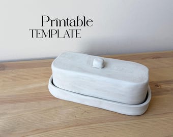 US Butter Stick Dish Template: DIY Pottery Slab Building (PDF Pattern)