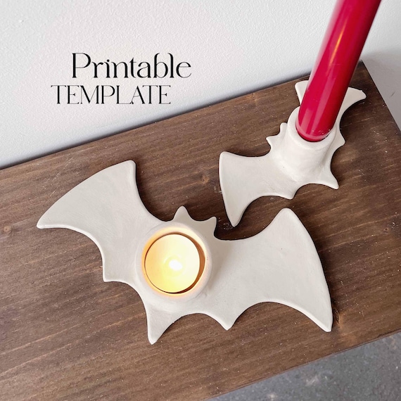 Bat Candle Holders Template: DIY Ceramics Pottery (PDF Pattern)