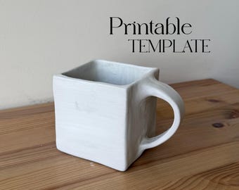 Square Mug Template: DIY Slab Building Pottery (PDF Pattern)